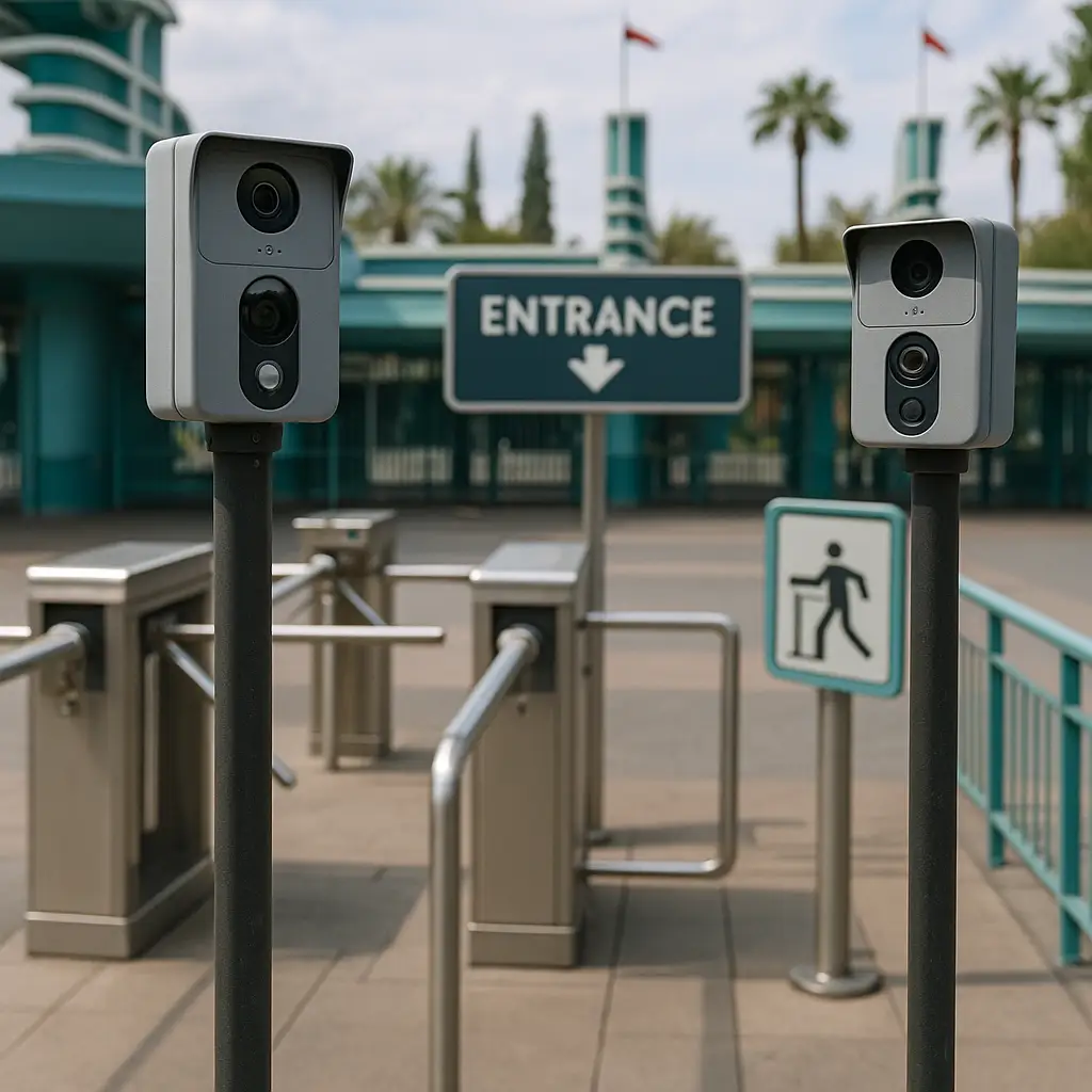 Entrada de parque Disney con control de reconocimiento facial