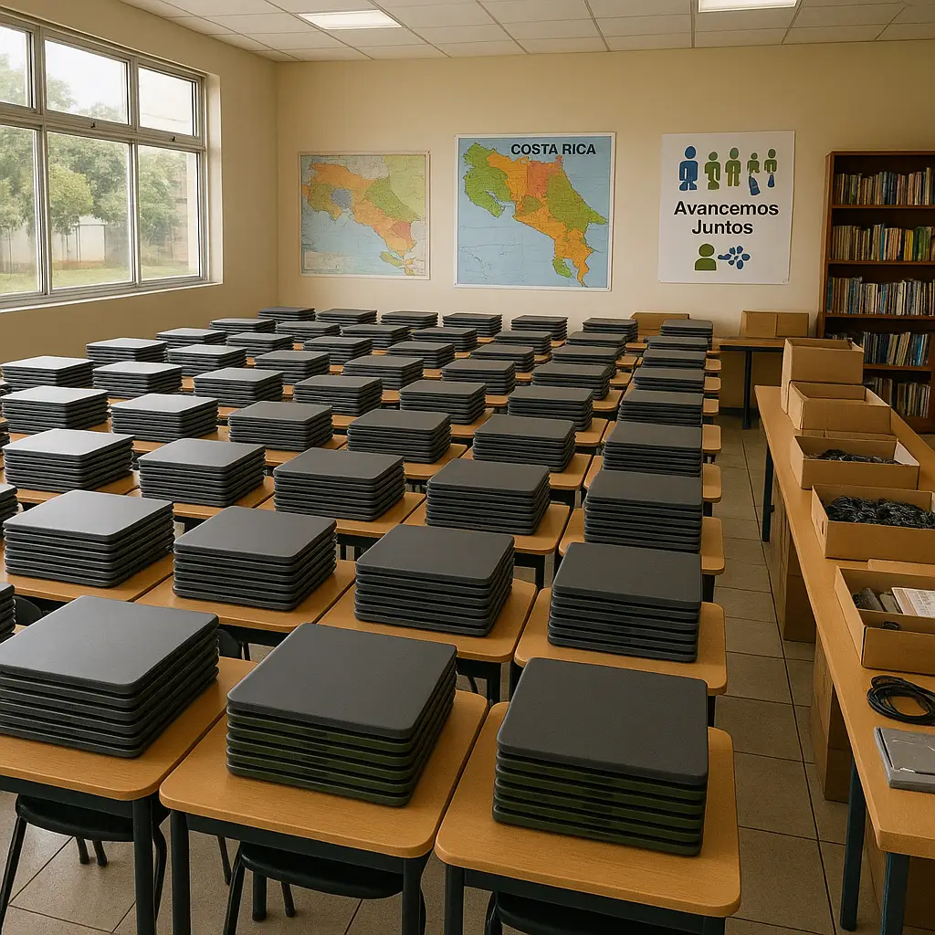 Entrega de equipos tecnológicos en centro educativo de Costa Rica