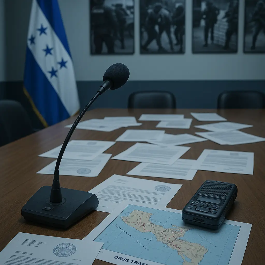 Juan Orlando Hernández durante un evento político en Honduras