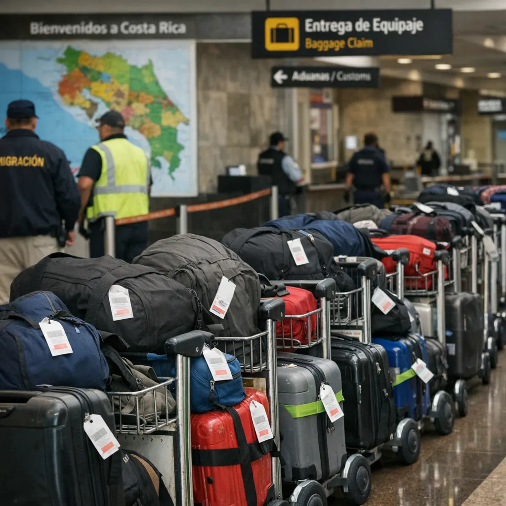 Primer grupo de inmigrantes deportados llegando a aeropuerto de Costa Rica