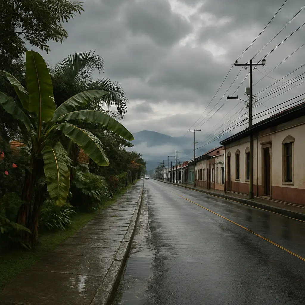 Vista panorámica de Cartago con cielo nublado y posibles lluvias