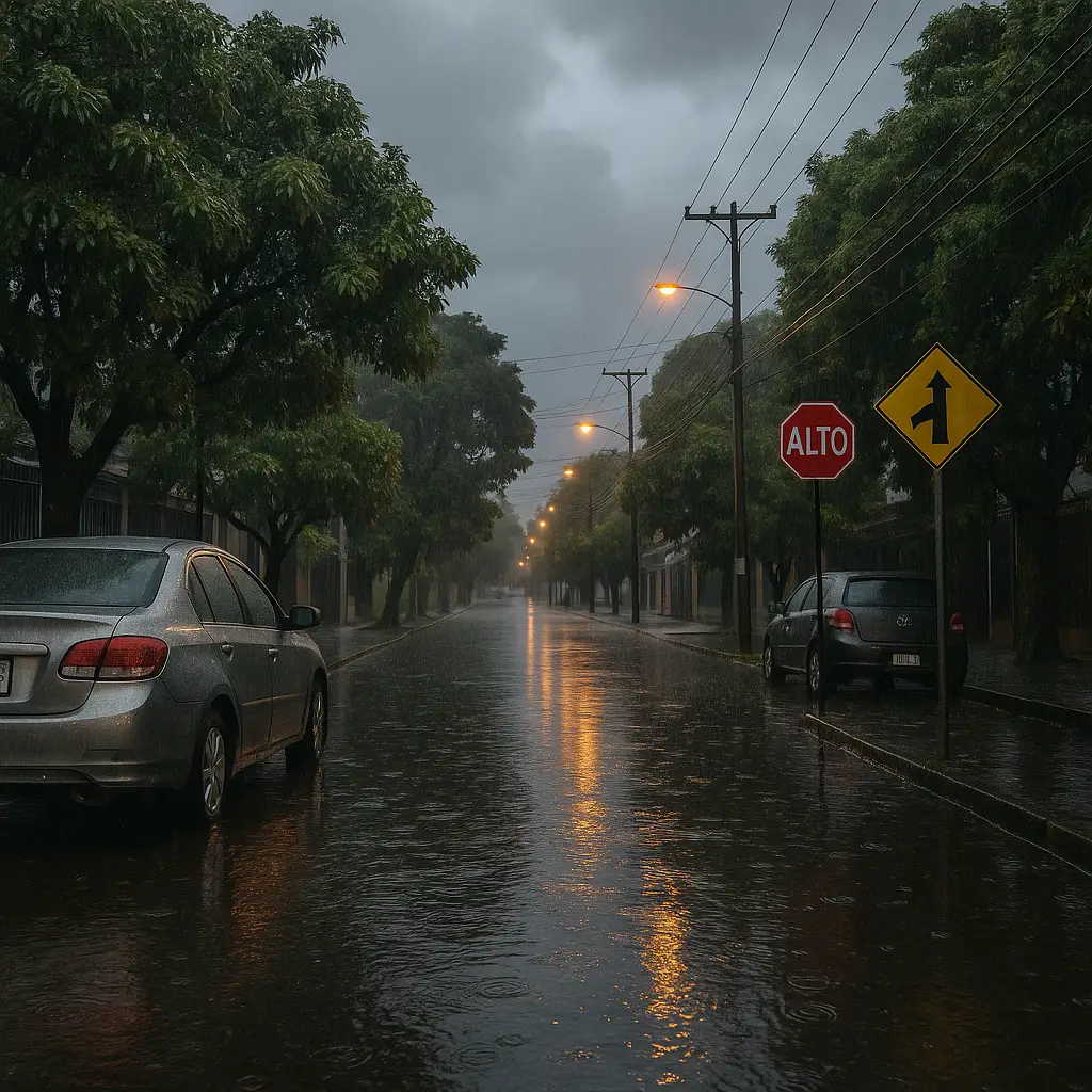 Mapa meteorológico mostrando lluvias intensas sobre la provincia de Heredia, Costa Rica, para el 8 de junio de 2026