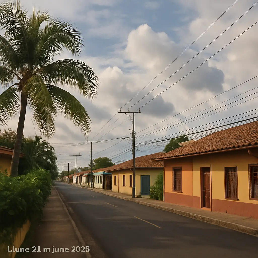 Vista panorámica del clima y cielo despejado en Liberia, Costa Rica, durante el día