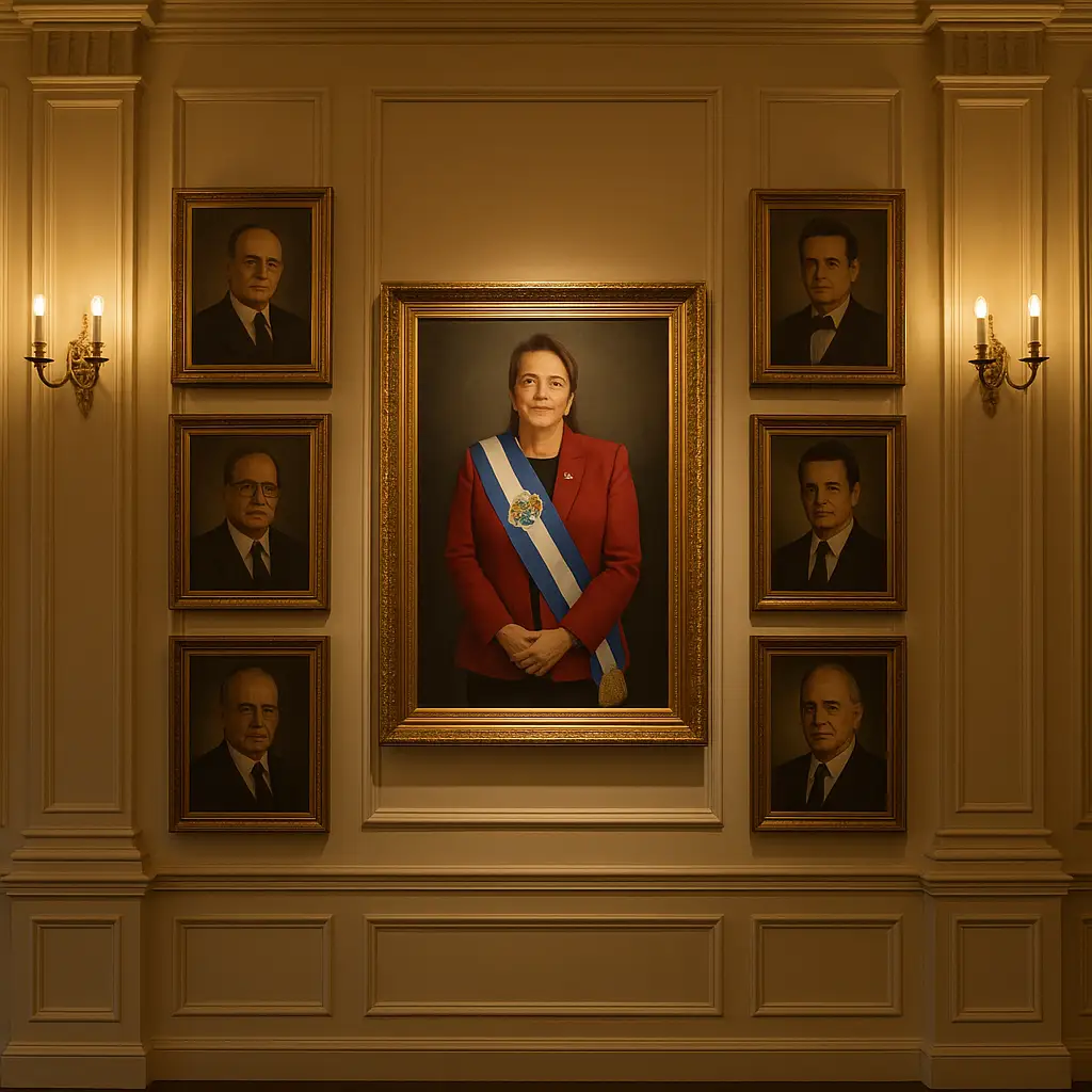 Retrato oficial de la presidenta Xiomara Castro en Casa Presidencial de Honduras